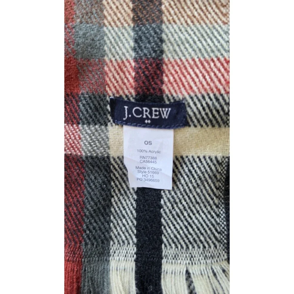 J. Crew Large Plaid Scarf @ 72” x 12”